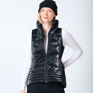 $178 Anorak Metallic Quilted Waxed Vest Size L
